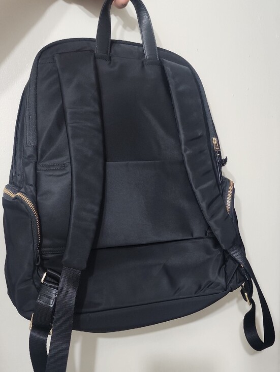 TUMI Voyageur Carson women Black Nylon Backpack Leather Trim